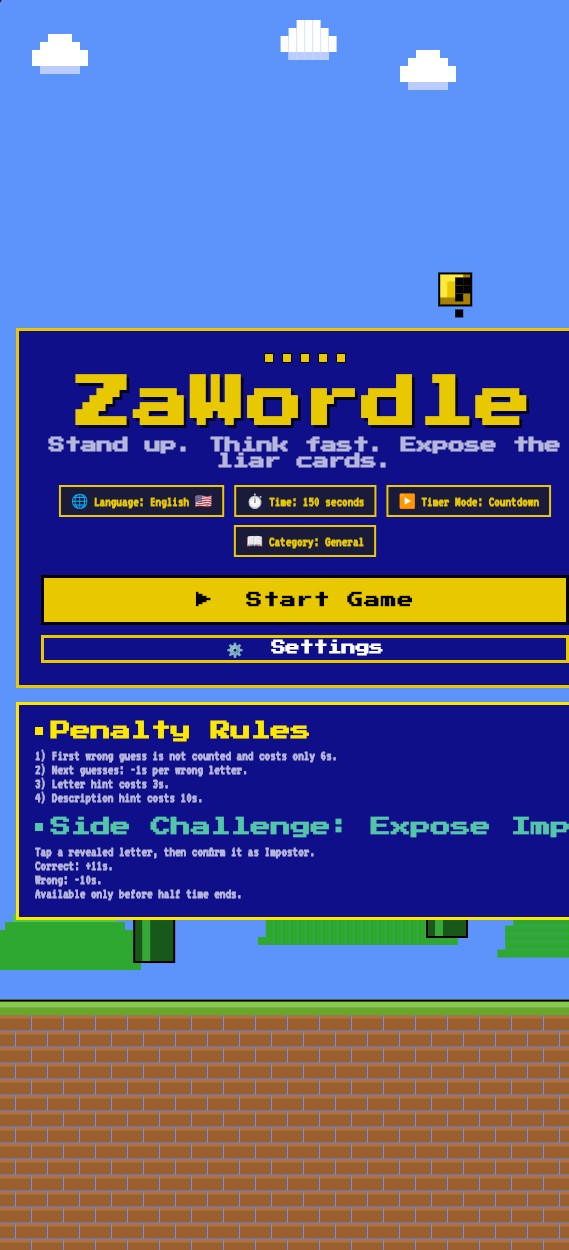 ZaWordle Mobile View